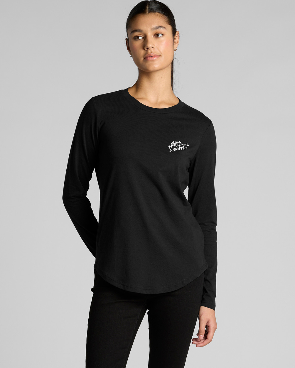 WOMENS CURVED L/S