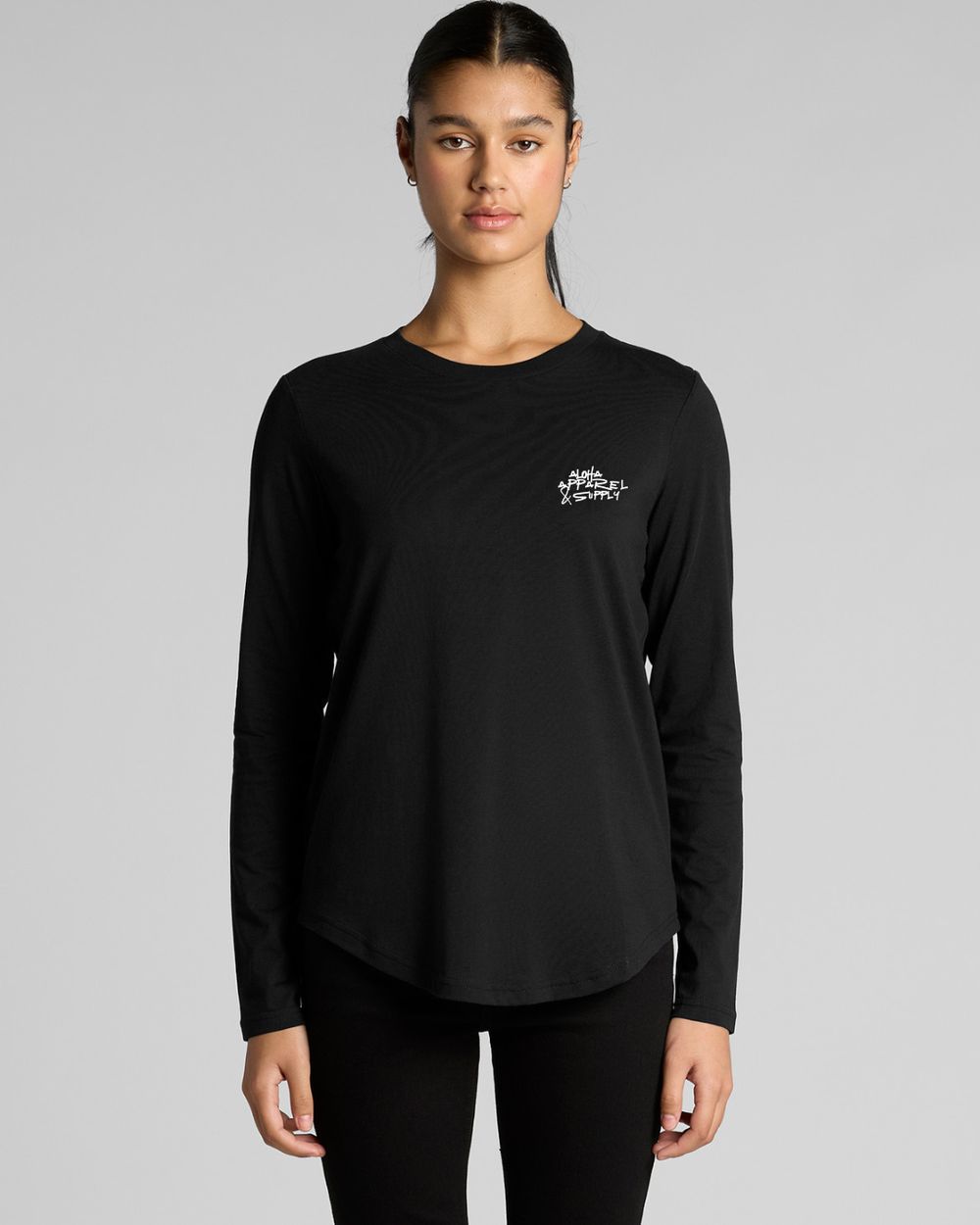 WOMENS CURVED L/S