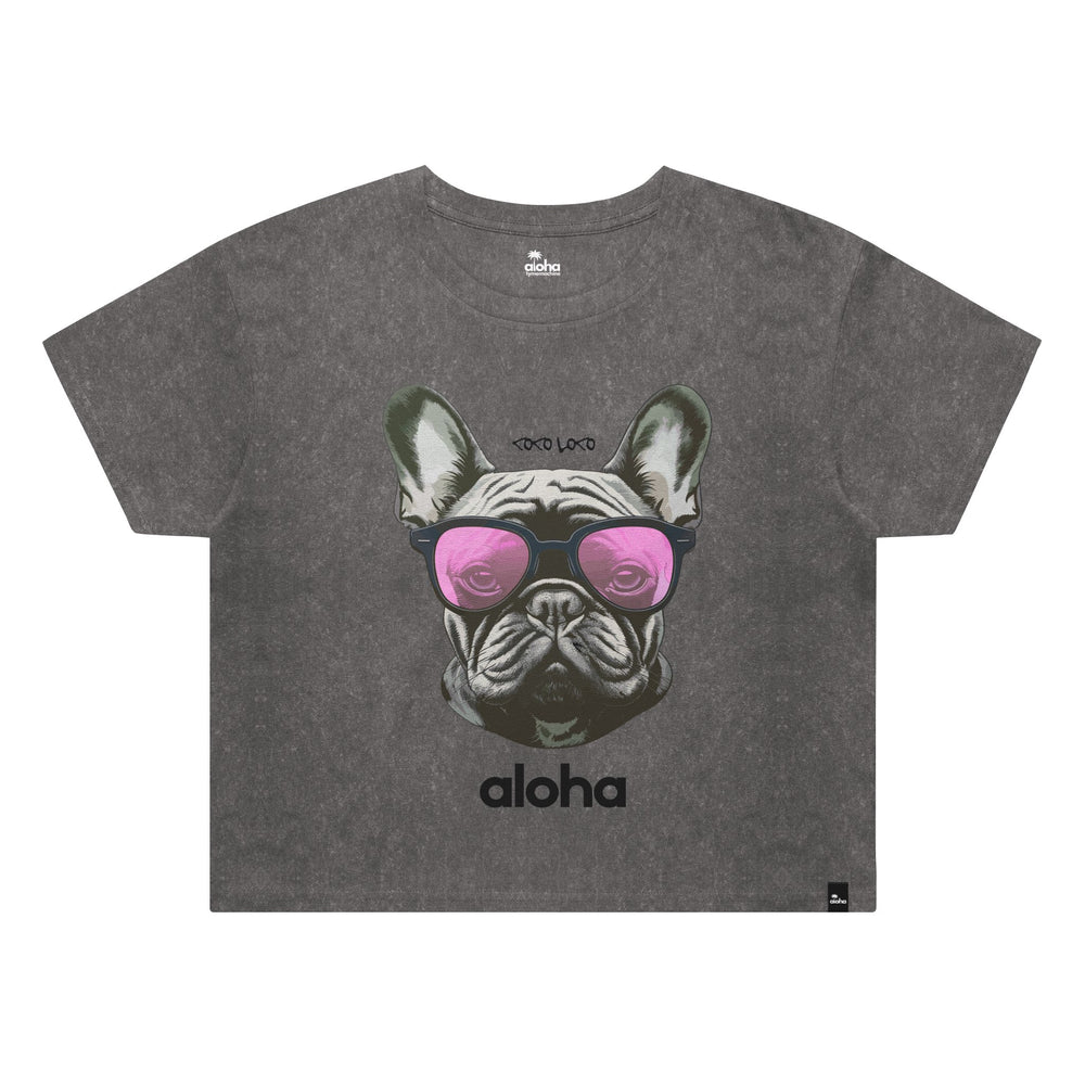 Womens Stone Wash Heavy Crop