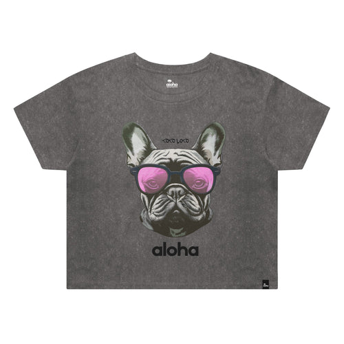 Womens Stone Wash Heavy Crop