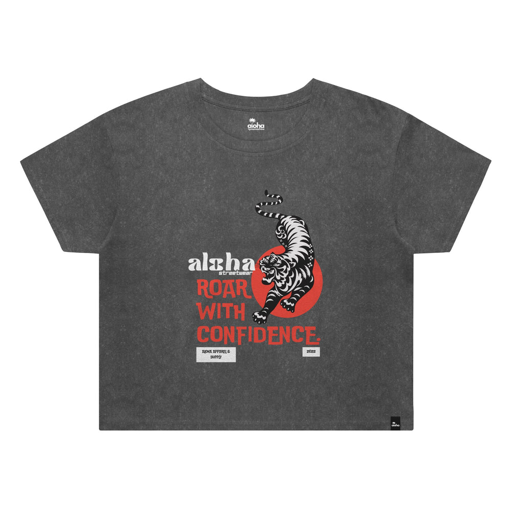 WOMENS WASH CROP ROAR