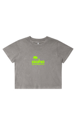 Womens Stone Wash Heavy Crop