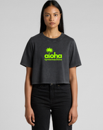 WOMENS STONE WAS HEAVY CROP VOLT