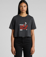 WOMENS WASH CROP ROAR